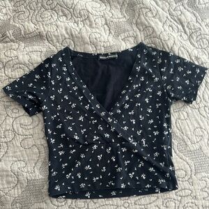 Navy floral Brandy Melville Top